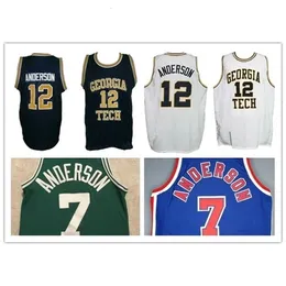 Maglia da basket Nc01 college tech Kenny 12 Anderson net 7 jersey ritorno al passato cucita ricamo personalizzato bianco blu taglia S-5XL