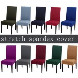 Solid Colors Flexible Stretch Spandex Chair Cover For Restaurant Weddings Banquet el Elastic 220513