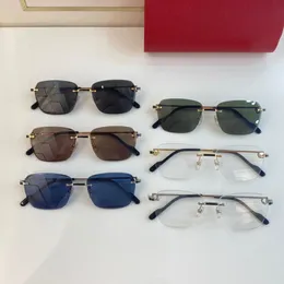 نظارة شمسية للنساء للنساء أحدث الأزياء الأزياء نظارات شمس الرجال Gafas de Sol Top Quality Glass UV400 مع صندوق مطابقة عشوائي 0343