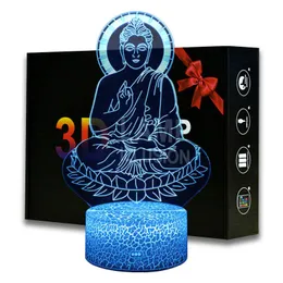 Night Lights Buddhism Buddha Model Touching LED Lamp Room Decoration Merchandise Religion For BuddhistNight