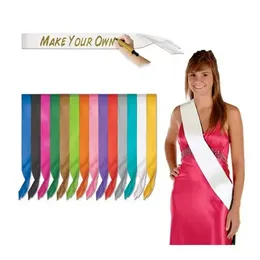 Blank Sashes Shoulder Decoration Strap For Lady Hen Party Celebration DIY Wedding Favor Satin Sash Bachelorette Get Together Supplies 156*9.5cm C0418