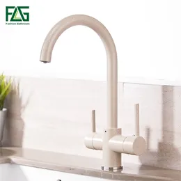 FLG Kitchen Faucet With Tap For Drinking Water 3 Way kitchen faucet with filtered water Cold and Hot Kitchen Faucet Mixer Taps T200424