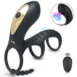 Sucking Vibrating Penis Ring Remote Control Cock Rings Delay Ejaculation Clitoris Stimulation Anal Plug sexy Toy for Couples