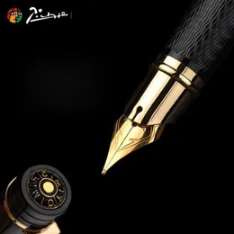 Pimio Picasso Fountain Pen Picasso PS 917 Gold Clip Silver Student Teacher Business Roman Style Presentförpackning Y200709
