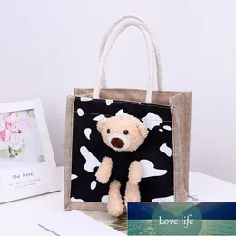 Ny ins sötbjörn mode tyg väska japansk stil mjuk tjej kvinnors väskor tecknad student bärbar