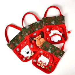 Three-dimensional doll Christmas candy bag cute Christmass gift bag brushed cloth apple tote bags Christmases bunch pocket Inventory Wholesales