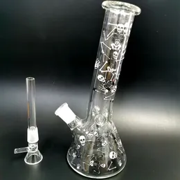 2022 Beaker del teschio Bong narghilè 5mm bagliore spesso nel tubo di vetro scuro dell'olio del tubo dell'olio del tubo del DAB del riciclatore Accessori per il fumo Bowl