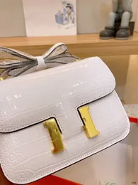 Projektanci torba na ramię luksusowa torebka typu tote torebka torby na wiadomości cluth najwyższej jakości klasyczna skóra naturalna Crossbody pudełko upominkowe złoty rozmiar mini 19CM biały