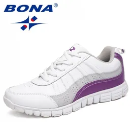BONA Style Women Running Shoes Lace Up Athletic Shoes Outdoor Walking Jogging Shoes Comfortable Sneakers 220606