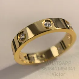 Love Ring 8 Diamonds 3.6mm v Gold 18k Material لن تتلاشى أبدًا