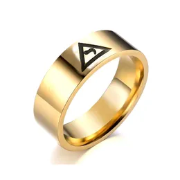 Hochwertiger Ring aus Edelstahl, Gold, Silber, 14 Grad, Schottischer Ritus, Yod-Ring, Freimaurer-Siegelringe innen mit VIRTUS JUNXIT MORS NON SEPARABIT. Herren- und Damenschmuck