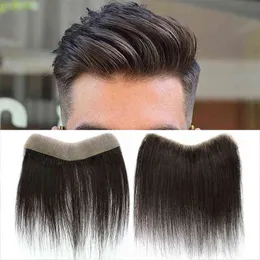 Erkekler Saç Sentetik Ön Toupee V STYLE WIG İLE İLE İLE İLE İLGİLİ DOĞRU TABLOSU DOĞAL Çizgi 0527