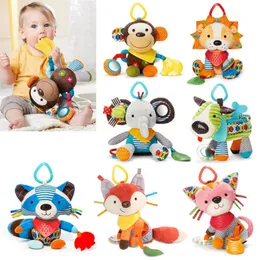 Baby Plush Sched Battle Toys Stroller Wiszące Zwierzęta Łóżka Mobile Infant Bunny Zabawki Edukacyjne dla dzieci 012 M Speelgoed 220531