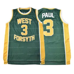 Maglia da basket classica personalizzata Paul High School da uomo tutta cucita verde taglia S-4XL nome e numero di alta qualità