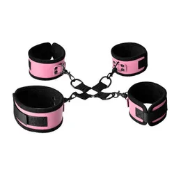 Nxy Sm Bondage Bdsm Hog tie Restraint System Sex Toys Cross Buckle for Women Couples Erotic Flirting Accessories 220426