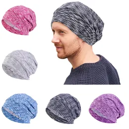 Kvinnor Män Sova Hat Mode Utskrift Baggy Beanie Satin Fodral Natt Unisex Sova Cap Hårvård Bonnet Cap Headwear