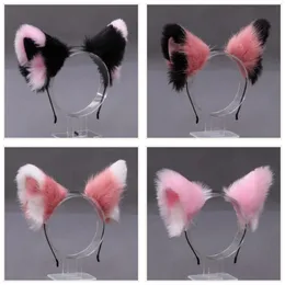 2022 grand event Lolita Cosplay Cat Ears Headband Anime Dance Party Costume Wolf Fox Ear Plush Hairband Girls Kawaii Hair Accessories Props