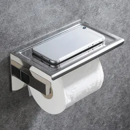 Badezimmer Edelstahl Toilettenpapierhalter Wandhalterung WC Papier Telefon Taschentuchboxen Küchentuch 220523