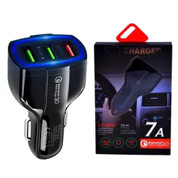 Schnellladendes Autoladegerät, Zigarettenanzünder-Adapter, QC 3.0-Netzteil, Auto-USB-Telefonladung, universelles 3-Port-Schnellladegerät, DHL, FEDEX