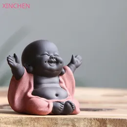 Ceramiczny Maitreya Buddha Statua Herbata Rzeźba Ręcznie rzeźbiona figurka rzemieślnicza ornament ceremonii domowej Ceremonii Styl Hap 220720