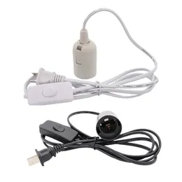 E26/E27 Switch Hanging Lantern Cord 6ft 10ft 16,5ft lampsladd Switch Pendant Light med Plug i CORDS (White/Black) EU US 100W Crestech