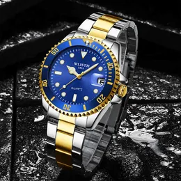 Kontrollid Datum Guldkvarts Titta på Stainls Steel Case Drop Shipping Luxury Spot Retail Watch for Men