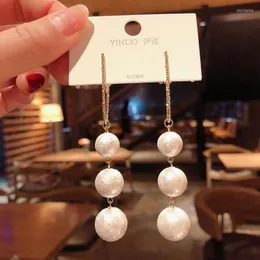 Dangle & Chandelier Europe And America Women's Accessories Fashion Exaggerated Imitation Pearl Long Tassel Earrings Temperament Female Jewel