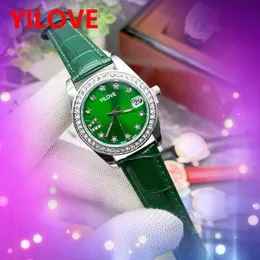 Star Moon Earth Ladies Classic Watch 34 مم حركة الكوارتز الفولاذ المقاوم للصدأ الفولاذ المقاوم للصدأ على مدار الساعة جلد عالي الجودة خاتم الماس المستورد