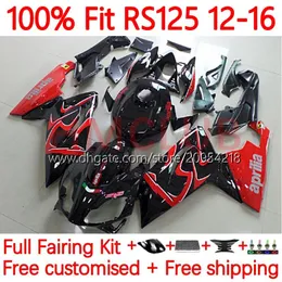 Injection Bodys For Aprilia RS4 RS-125 RSV RS 125 R RR 125RR 12-16 157No.5 RSV-125 RSV125 2012 2013 2014 2015 2016 RSV125RR RS125 12 13 14 15 16 Fairings Kit red black
