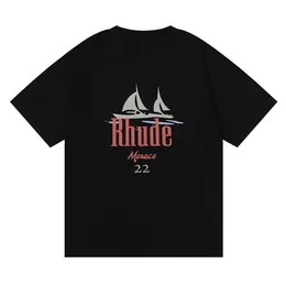 8kk1 Fashion American Street Brand Rhude Short Sleeve t Shirts Los Angeles Men and Women Pullover Trend Bottoming Fat Guy Loose Te In0v