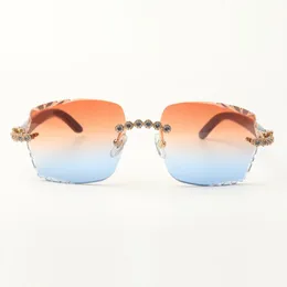 Blue Bouquet diamonds sunglasses 3524014 with blue wooden legs and 58 mm cut lenses