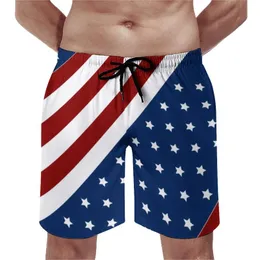 Short shorts flag da bandeira americana design patriótico design praia de alta qualidade masculina estampa de nadar com plus size 3xlmen's