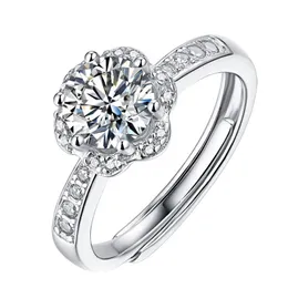 925 Sterling Silber Moissanit Silber Ring Edler Schmuck Rundschliff 1ct 2ct 3ct IJ Jahrestag Hochzeit Diamantringe für Freundin