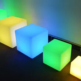 Night Lights Creative Square LED Light Fjärrfärgad föränderlig föränderlig humör kuber lampa uppladdningsbar glöd heminredning da