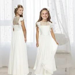 Kız elbiseler genç kız düğün prenses elbise çocuklar nedime beyaz uzun çiçek dantel etkinlikleri balo elbisesi kız tören dres