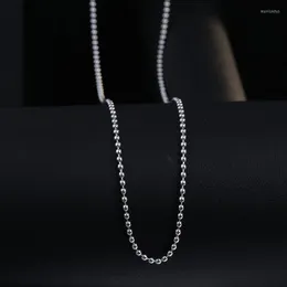 Sinya S925 Sterling Silver Chain Round Beads Necklace Fashion Diy Jewelry最大のプロモーション2022チェーンMorr22