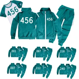 لعبة Tracksuit Game Game 001 007 212 218 240 456 SPORTSWEAR COSPLAY COSTUME COATH SHIPPER KIDS TEENAGER BANTS TIRT 220620