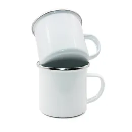 Entrega rápida 12 onças de 350 ml de sublimação de esmalte copo de caneca de caneca com alça de transferência de calor canecas de café sublimadas sublimação em branco bebendo xícaras