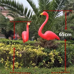 Gratis Sipping 1Pair Plast Flamingo Garden Yard Decoration and Lawn Art Ornament Wedding Ceremony Decoration T200117