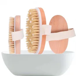 Cleaning Brushes Bath Brush Dry Skin Body Soft Natural Bristle SPA The Wooden Shower Without Handle Fast Delivery F0422