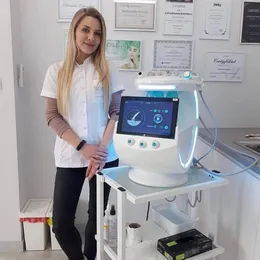 2022 Hydro Dermabrasion Microdermabrasion Machine 7 i 1 isblå Aqua Face Jet Peel-utrustning med hudanalys och hudvårdsanordning