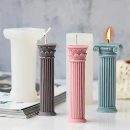 Klassische römische Säule Silikon DIY Aromatische Kerze Herstellung Harz Seifenform Geschenke Handwerk Home Decor Supplies 220611