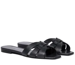 2022 modny top luksusowy hołd kapcie czarne skórzane klapki sandały Nu Pieds 05 Outdoor Lady plażowe sandały damskie kapcie na co dzień damskie wygodne buty do chodzenia