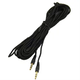 Bil Audio Aux Extention Cable Nylon flätad 2m 3m 5 m kabeldragad extra stereouttag 3,5 mm manlig ledning för smart telefon