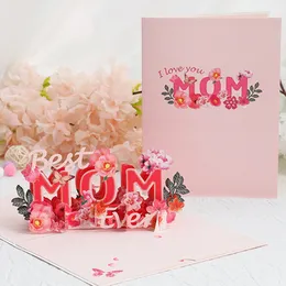 3d upp blomma kort flora hälsningskort för födelsedag mödrar fars dag examen bröllopsjubileum får bra sympati