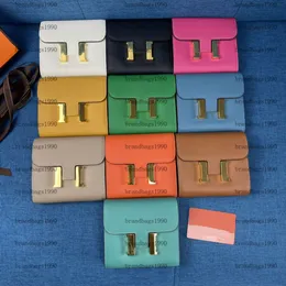 Najwyższa jakość miękka Togo Constan torebka Cowskin krótkie portfele złoty sprzęt skórzane damskie etui na karty torebki modne torby