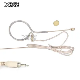 Flesh Color Wired Single Earhook Headset Microphone 3 5mm Screw Connector C272J