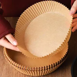 Luftfritteusen-Einwegpapier für Luftfritteuse, Käsekuchen, Luftfritteusen-Zubehör, Pergament, Holzzellstoff, Dampfgarer, Backpapier, 50 Stück/Beutel DAJ484