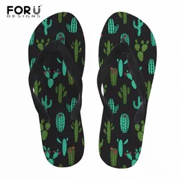 foredesigns 여성 슬리퍼 개성 선인장 슬리퍼가 욕실에 여성 미끄러짐을 인쇄합니다 flipflops 레이디 소프트 고무 샌들 Zapatillas Mujer r6ld #에 신발 구매 신발 #