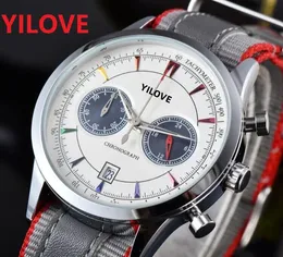 عالي الجودة أعلى طراز Quarz Chronograph Mens Watch Nylon Fabric Strap Super Luxury Watch Limited Edition Color Dial Wristwatches Gifthavis Christmas Gift